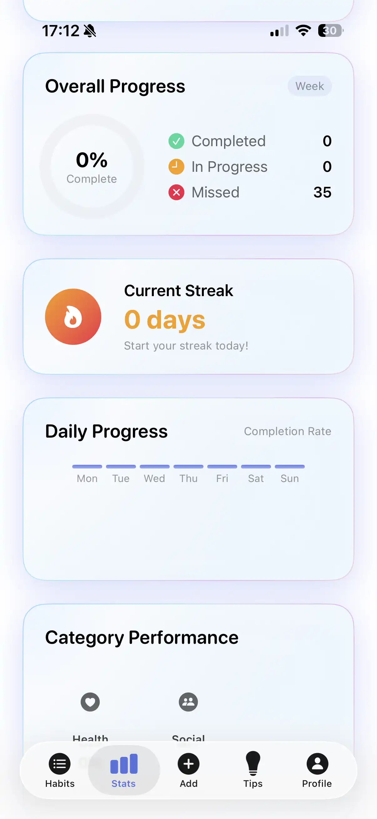 My Habits - Statistics